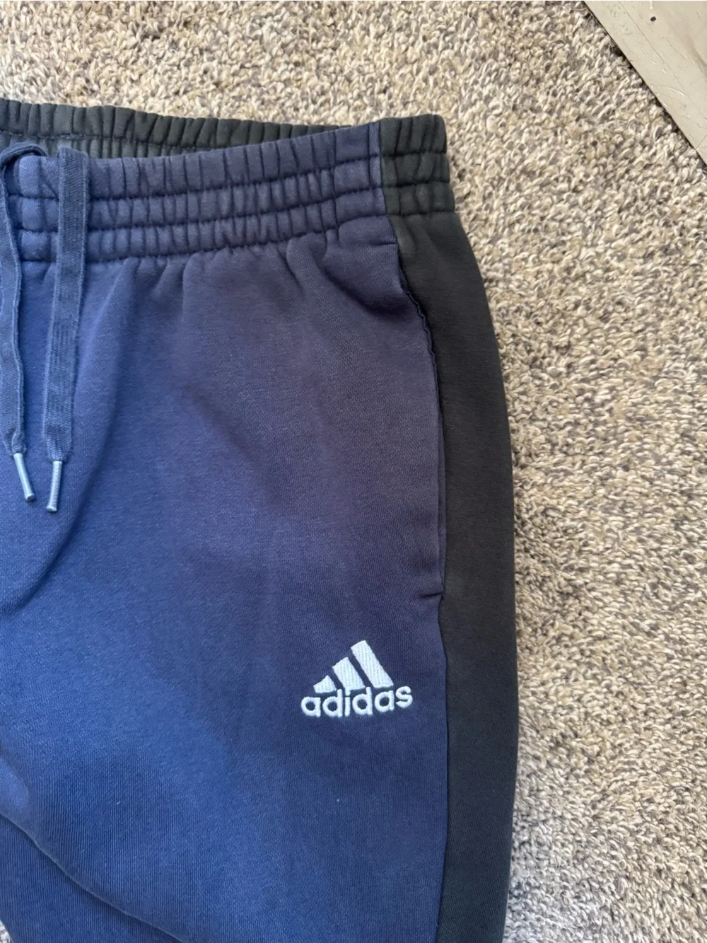 Adidas Essentials Colorblock Tapered Fleece Pants - Navy/Black